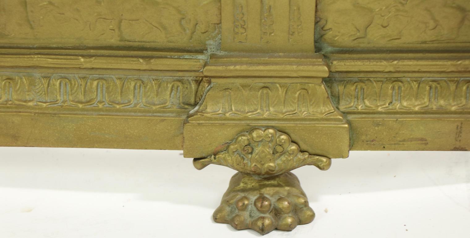Neoclassical Classical Brass Fireplace Fender For Sale