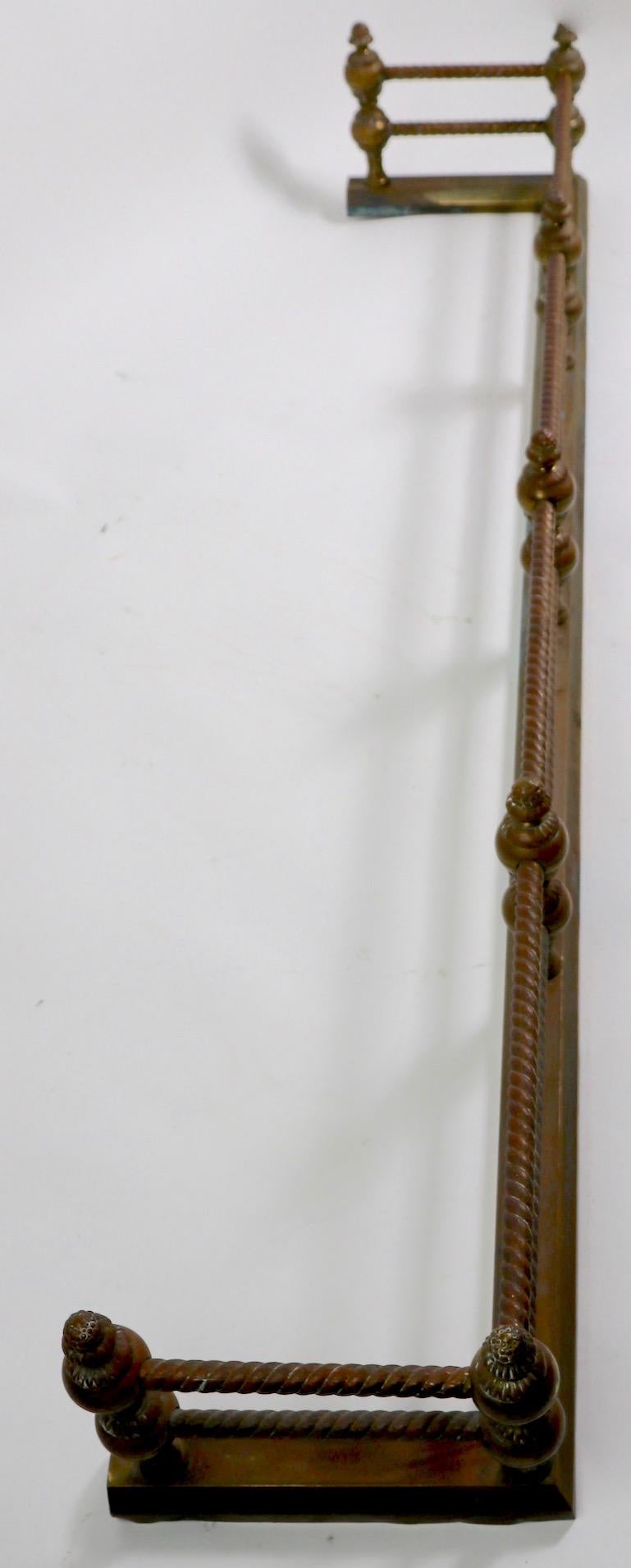 20th Century Classical Brass Fireplace Fender