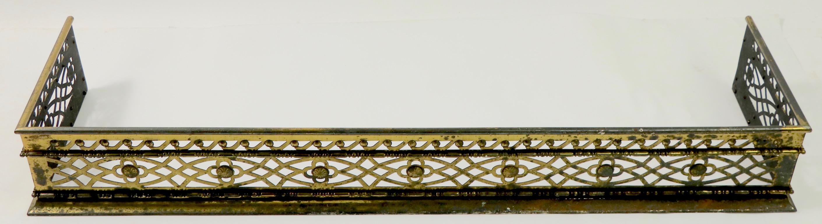 Classical Brass Fireplace Fender 1