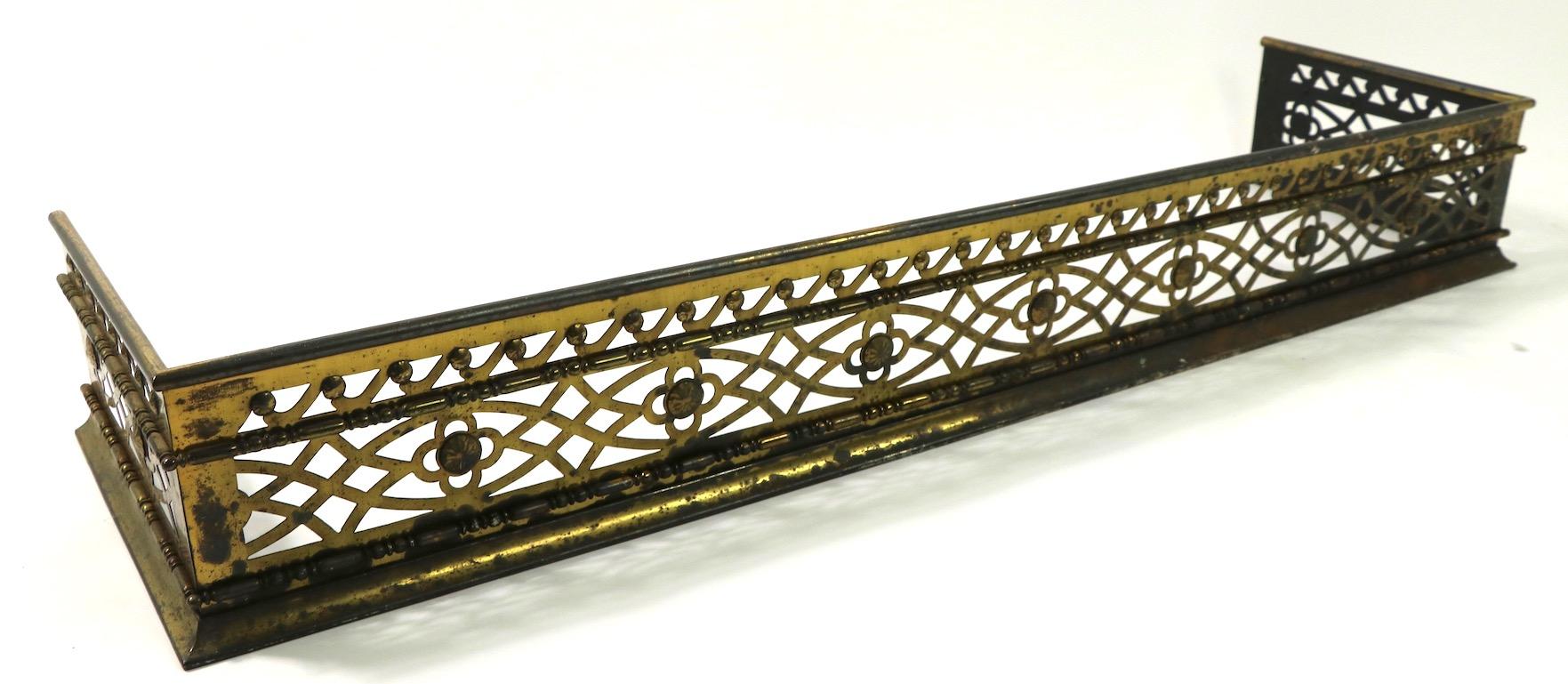 Classical Brass Fireplace Fender 2