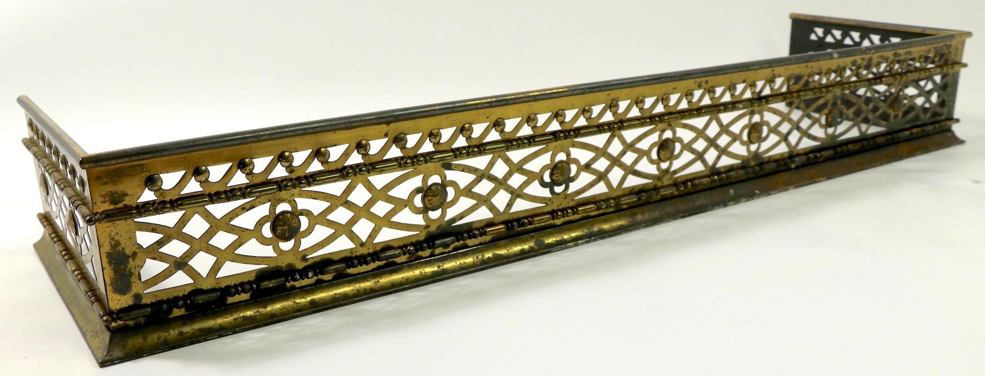 Classical Brass Fireplace Fender 3