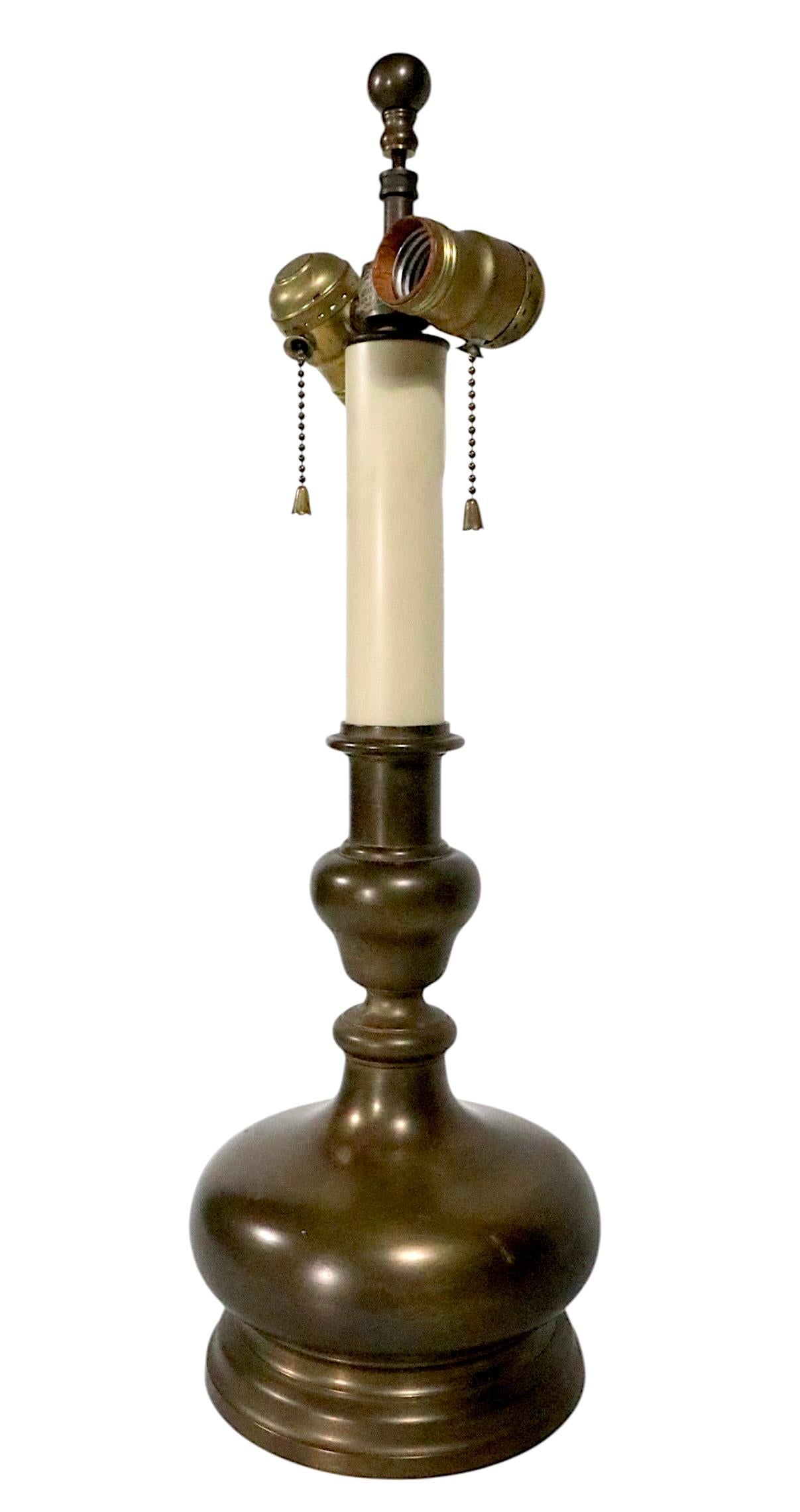 American Classical Classical Brass Table Lamp by Chapman c. 1970's For Sale