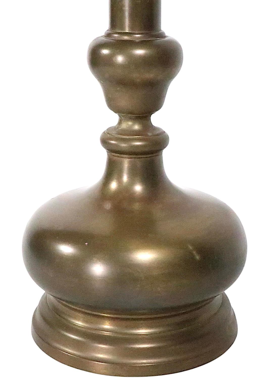 American Classical Brass Table Lamp by Chapman c. 1970's For Sale