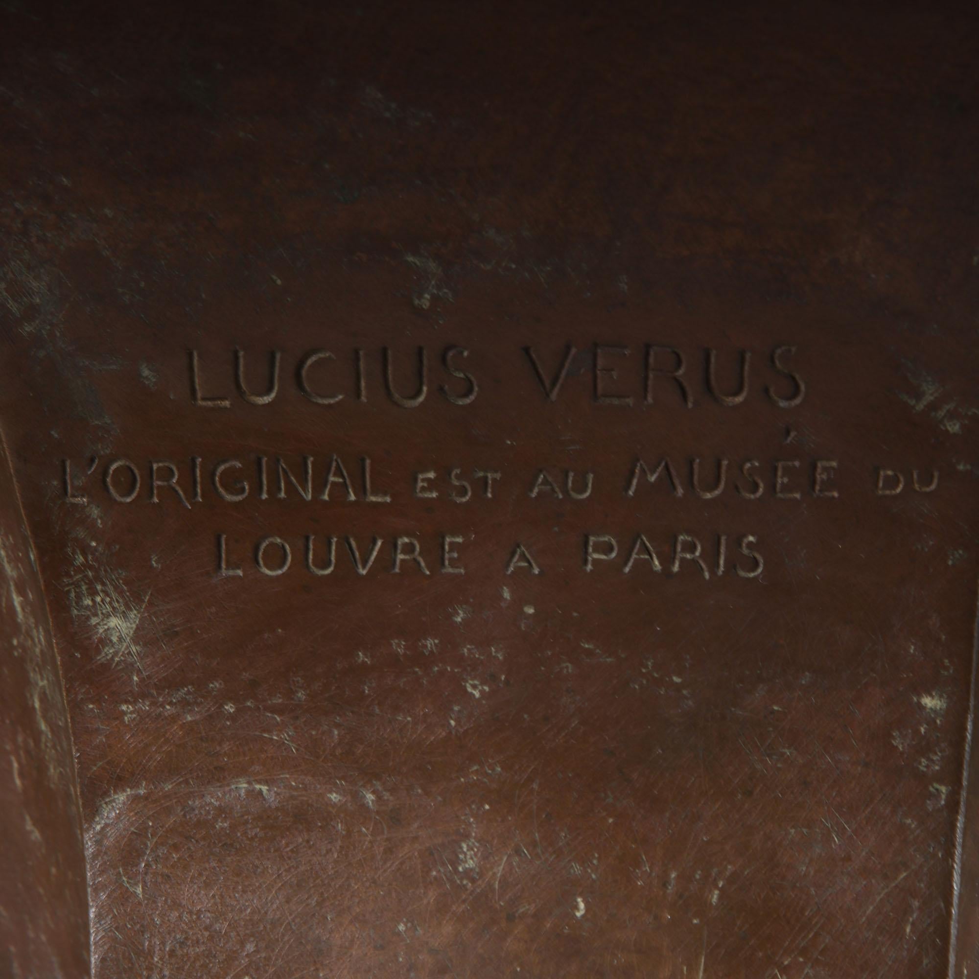 Classical Bronze Bust of Lucius Verus, by Barbedienne, France, 19th Century 1