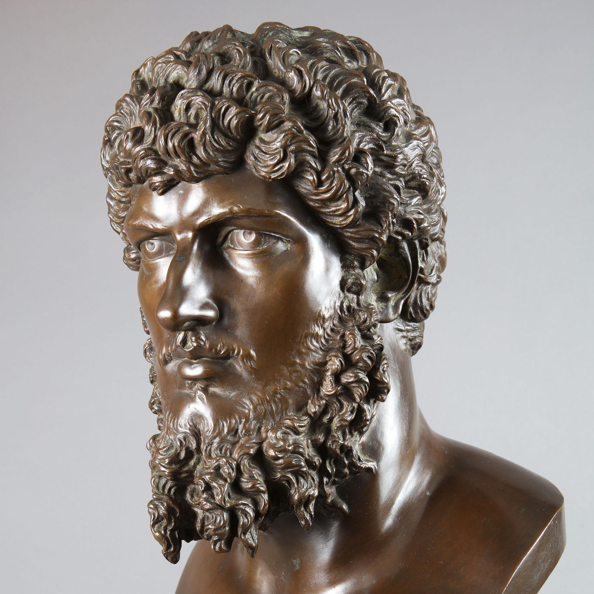 Classical Bronze Bust of Lucius Verus, by Barbedienne, France, 19th Century 4