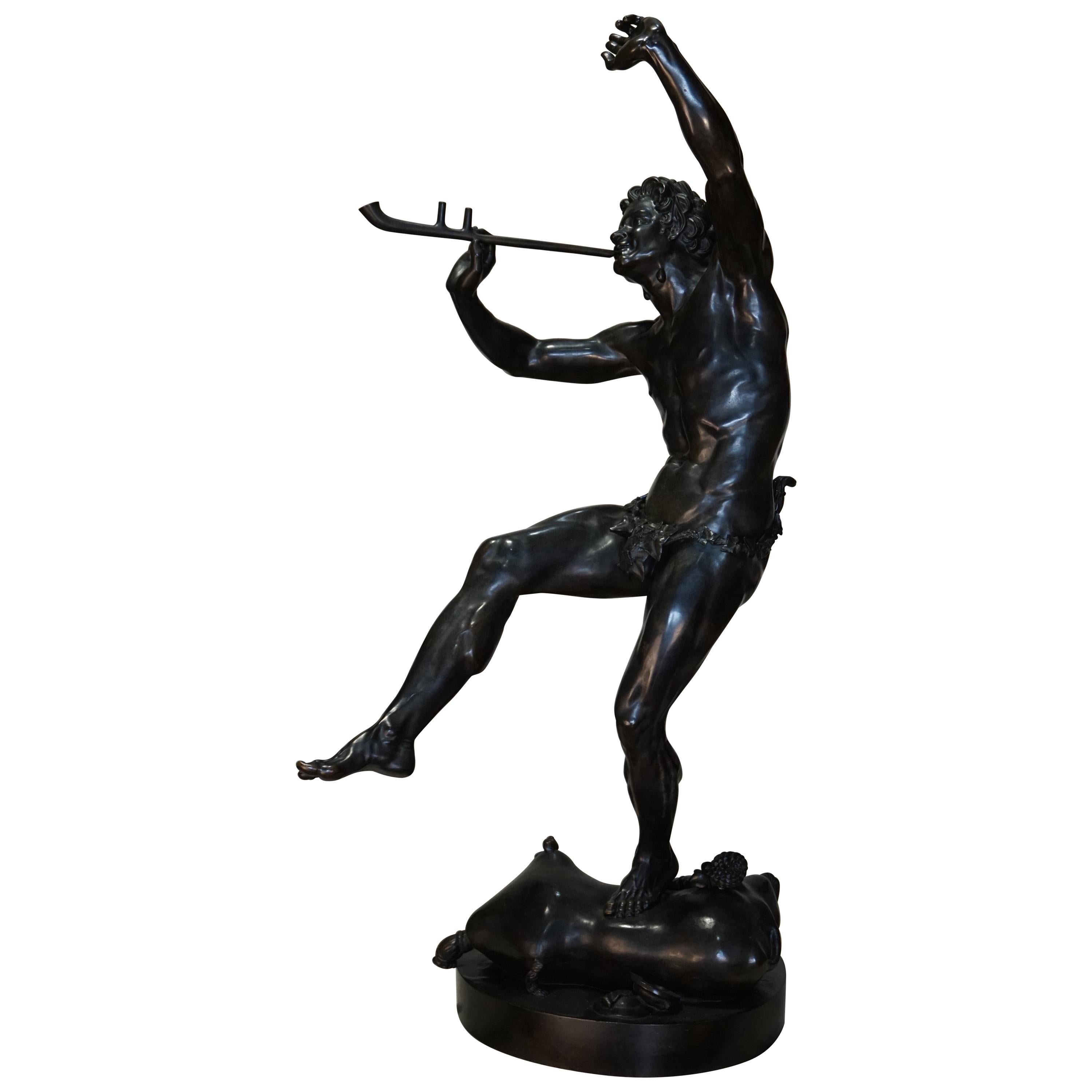 Classical Bronze Faun by Eugène Lequesne