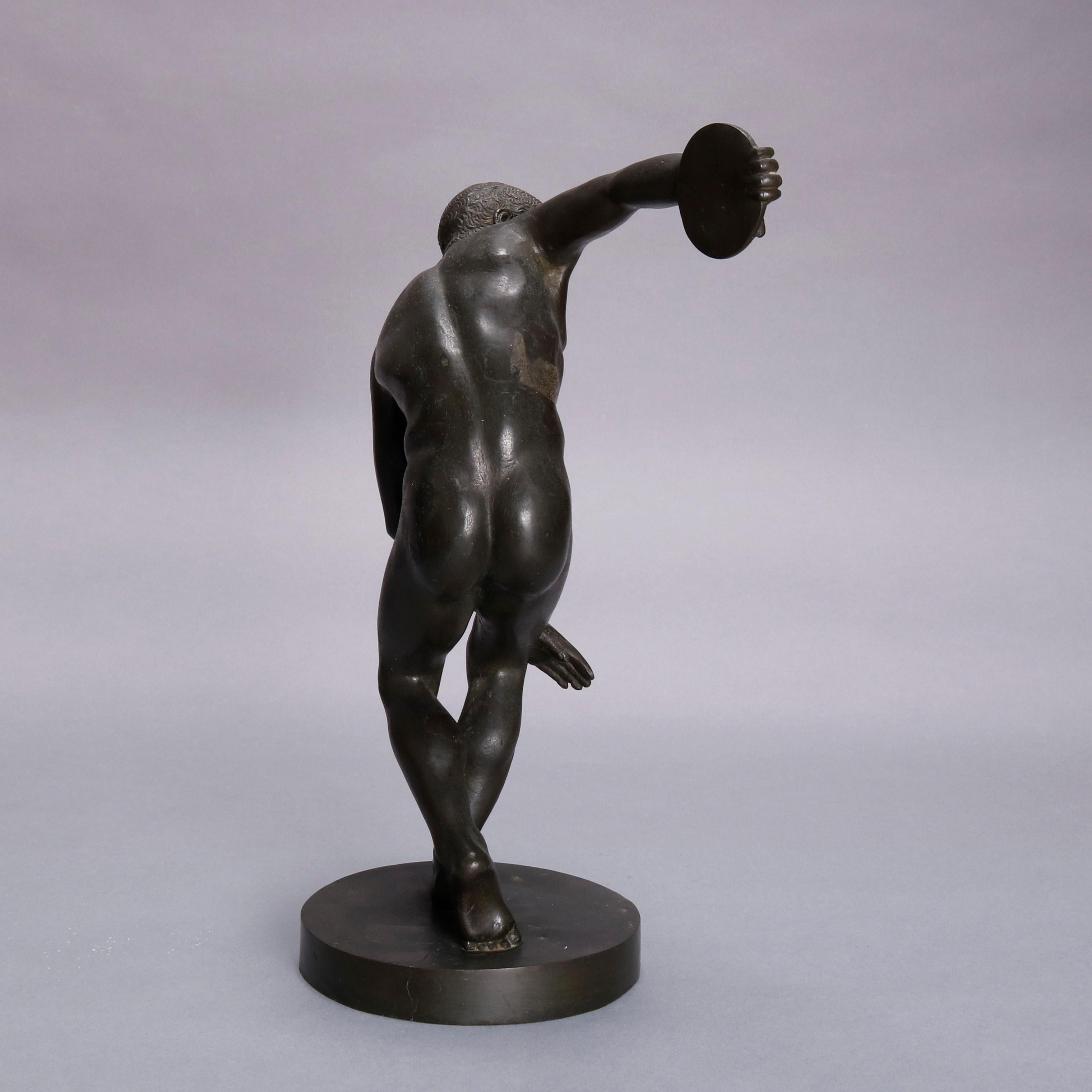 Classical Greek Classical Bronze Figural Sculpture, Discobolus of Myron, circa 1890
