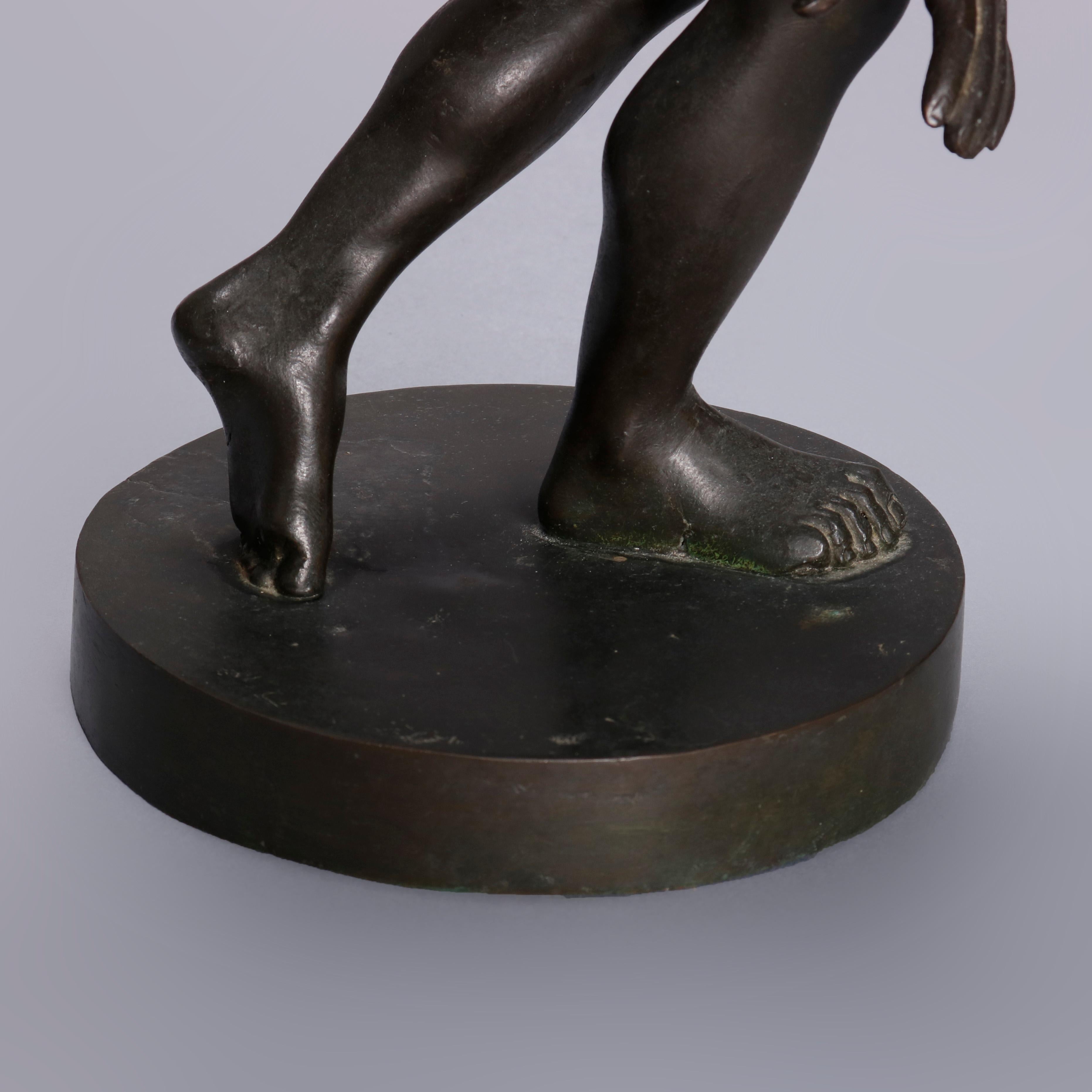 Classical Bronze Figural Sculpture, Discobolus of Myron, circa 1890 In Good Condition In Big Flats, NY