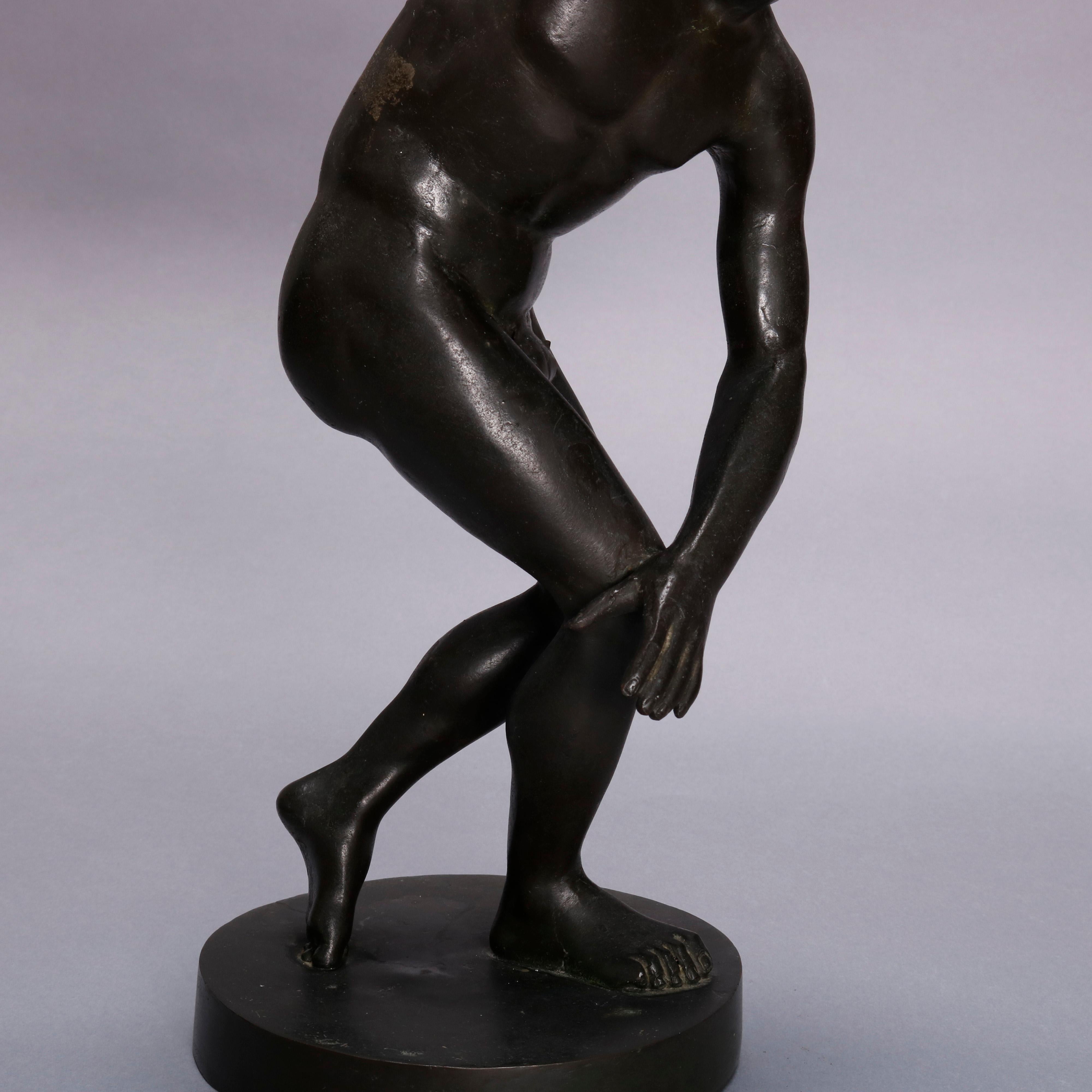 Classical Bronze Figural Sculpture, Discobolus of Myron, circa 1890 2