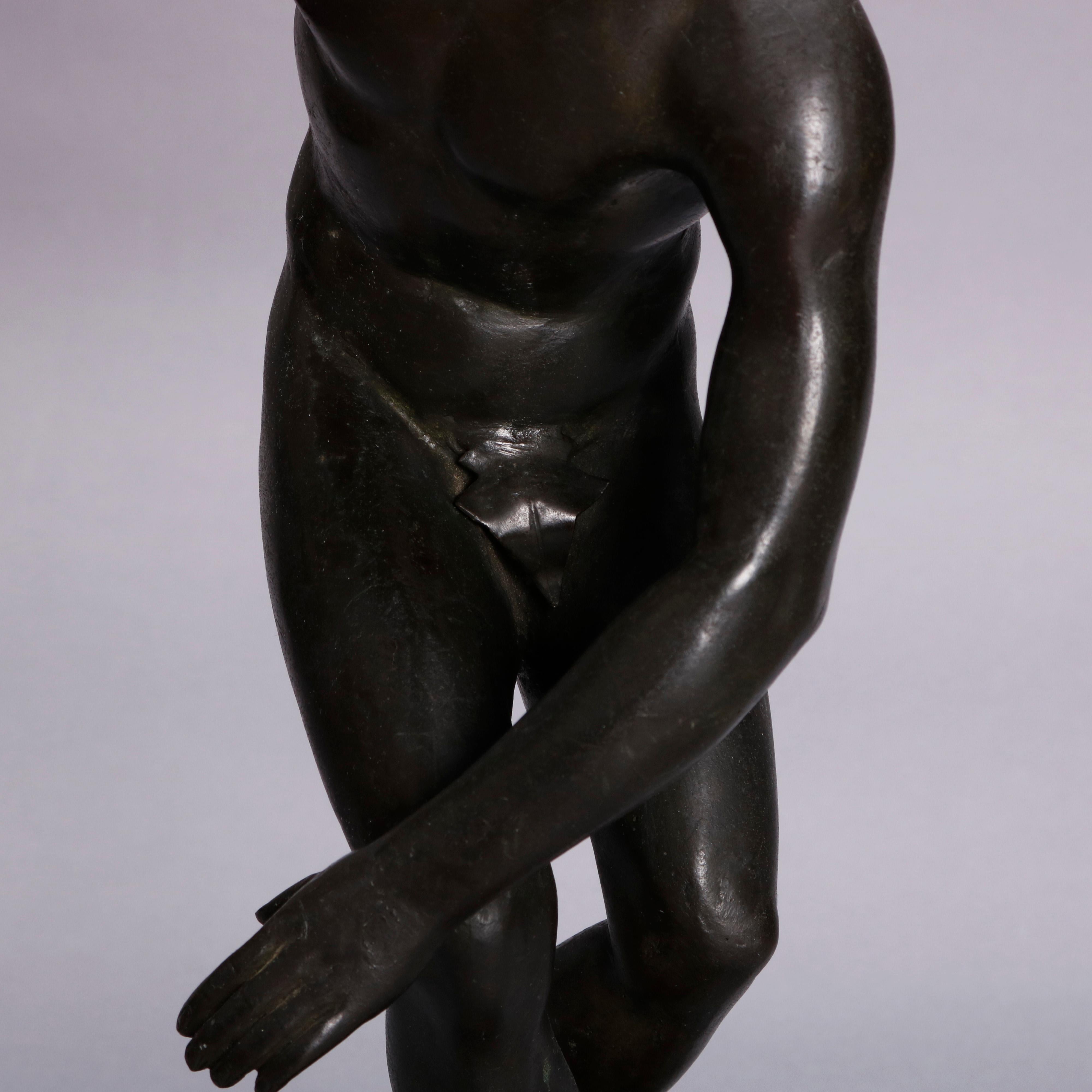 Classical Bronze Figural Sculpture, Discobolus of Myron, circa 1890 3