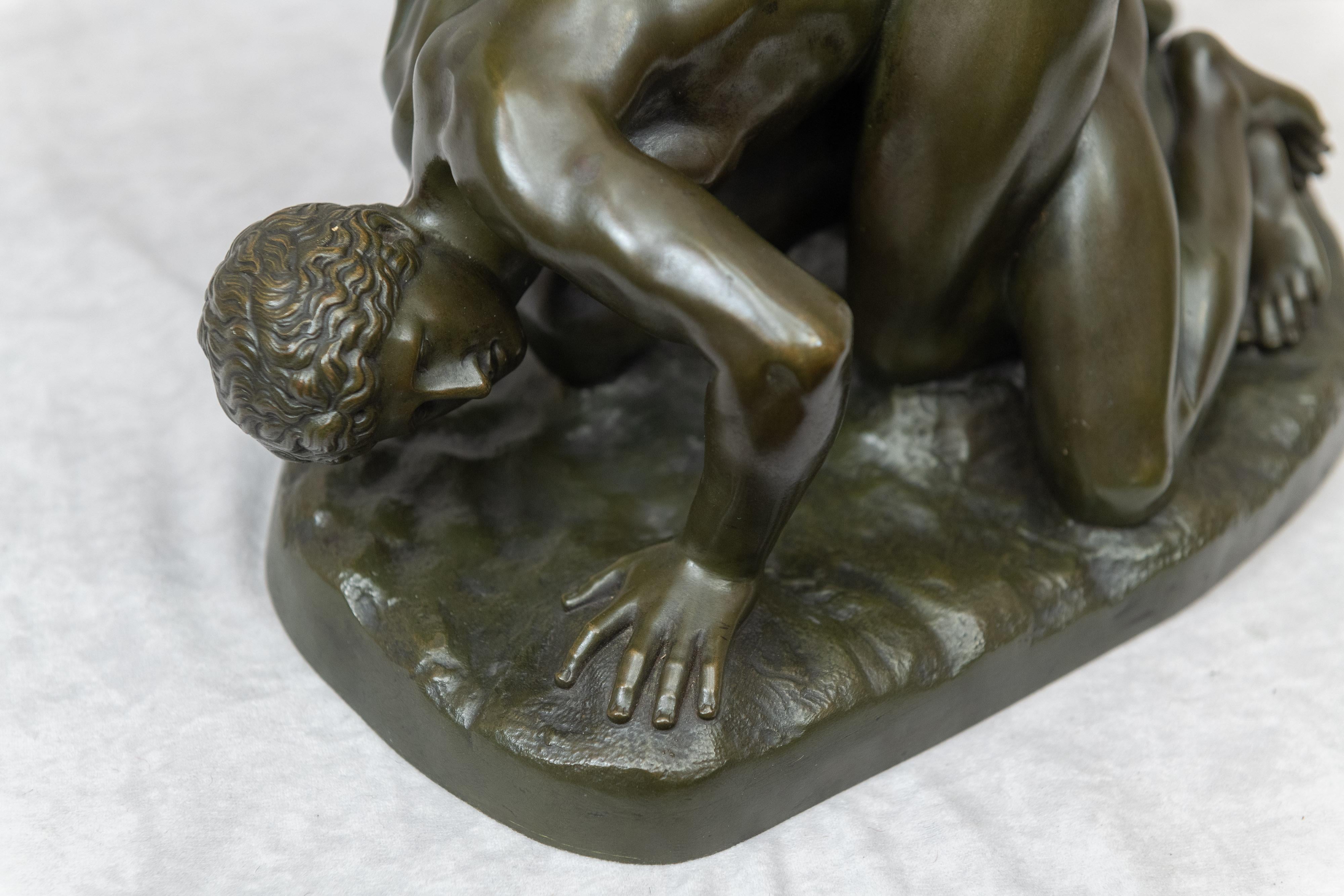 This is a very fine example of the classical bronze 'The Wrestlers
