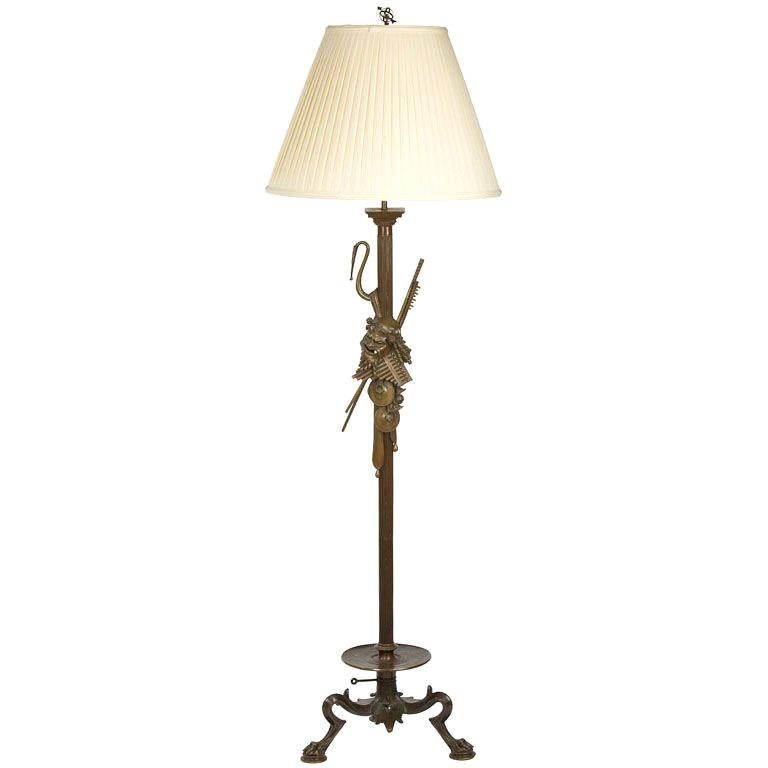 Classical Bronze floor lamp For Sale
