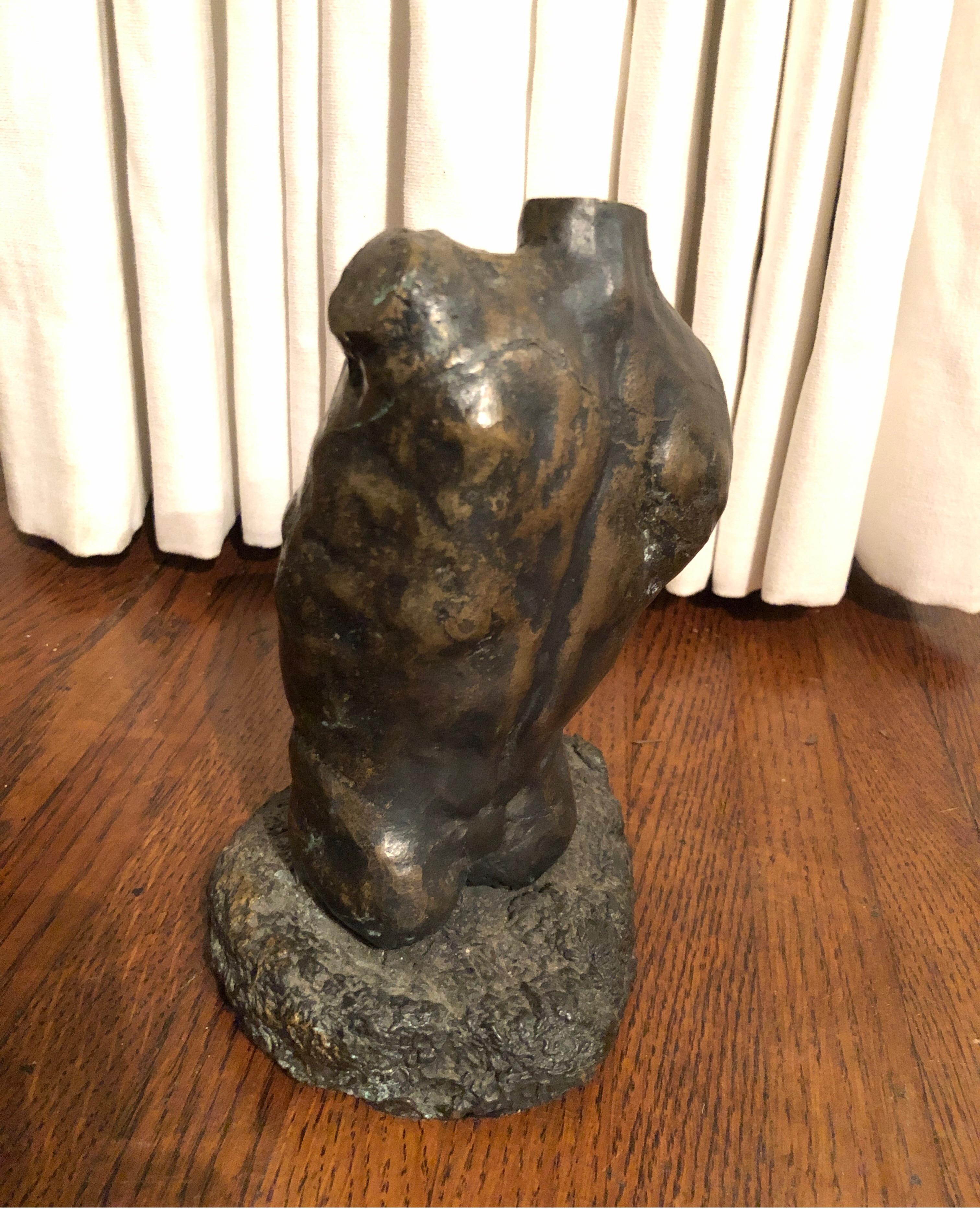 XIXe siècle Torse nu masculin classique en bronze Sculpture/Statue en vente
