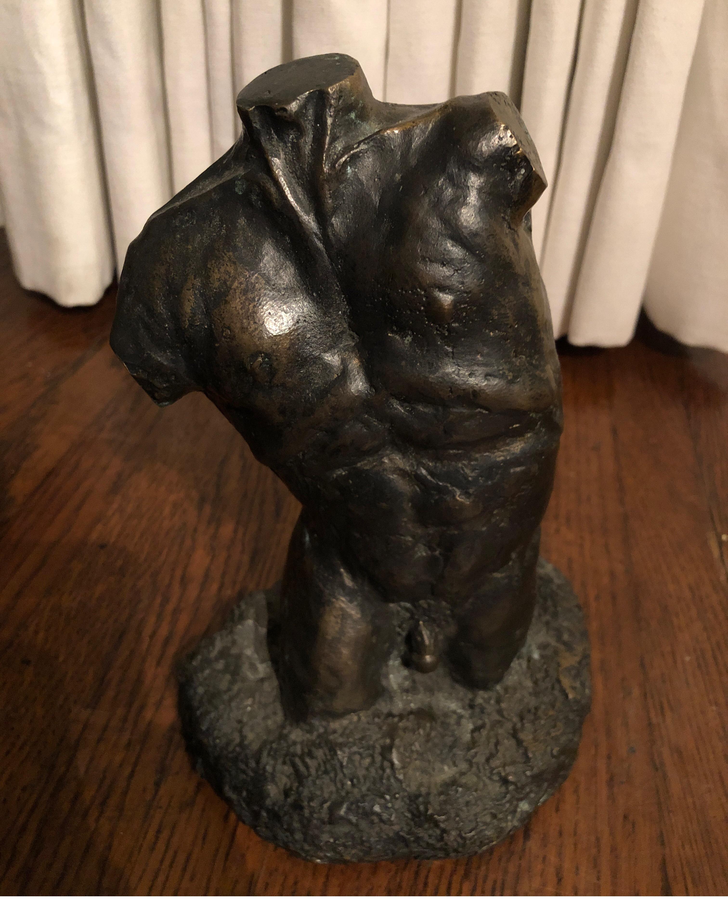 Classical Bronze Male Nude Torso Sculpture/Statue In Good Condition For Sale In Los Angeles, CA