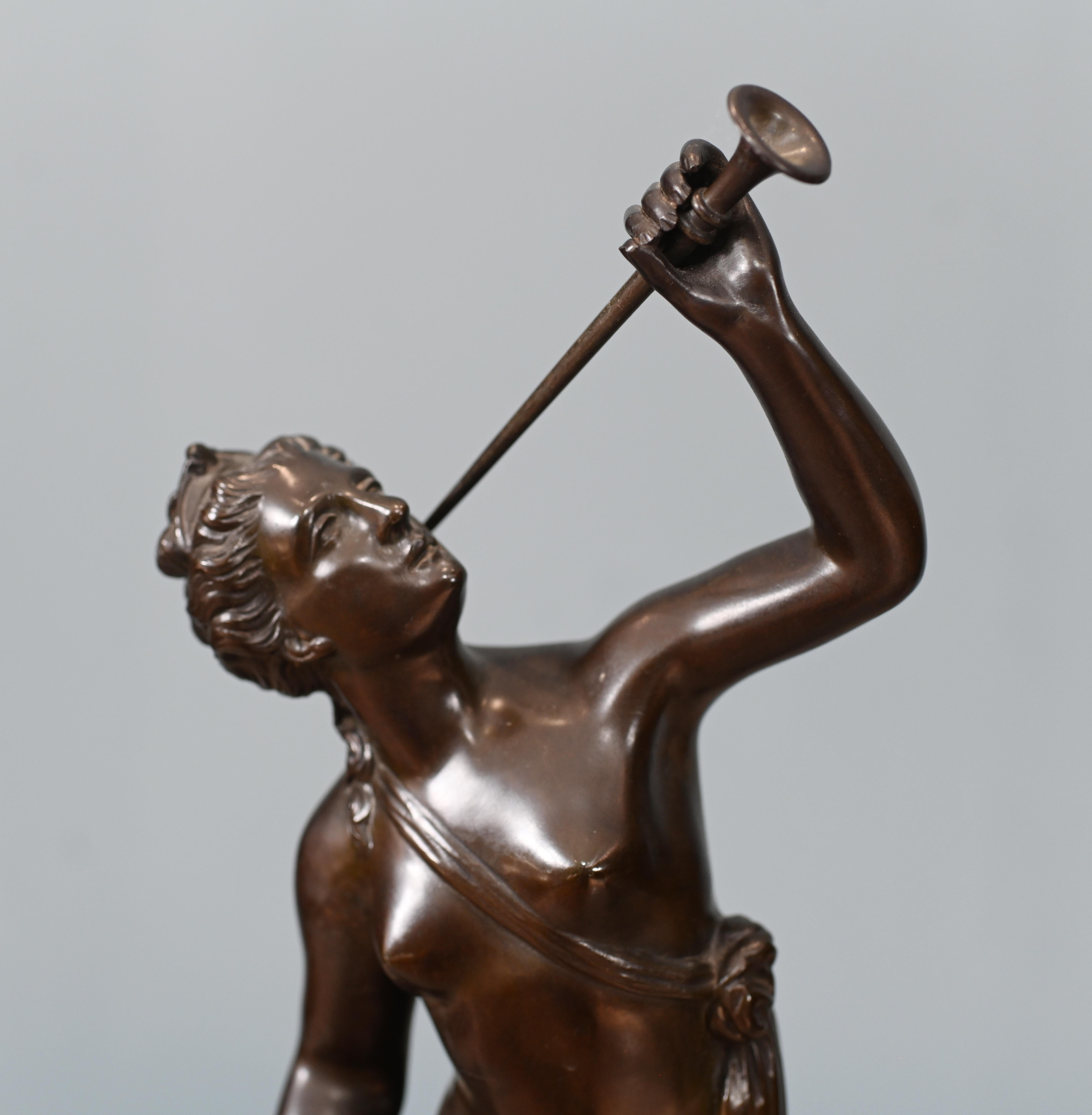 Classical Bronze Mercury and Victorian Statue Italian 1880 Giambologna Nike For Sale 8