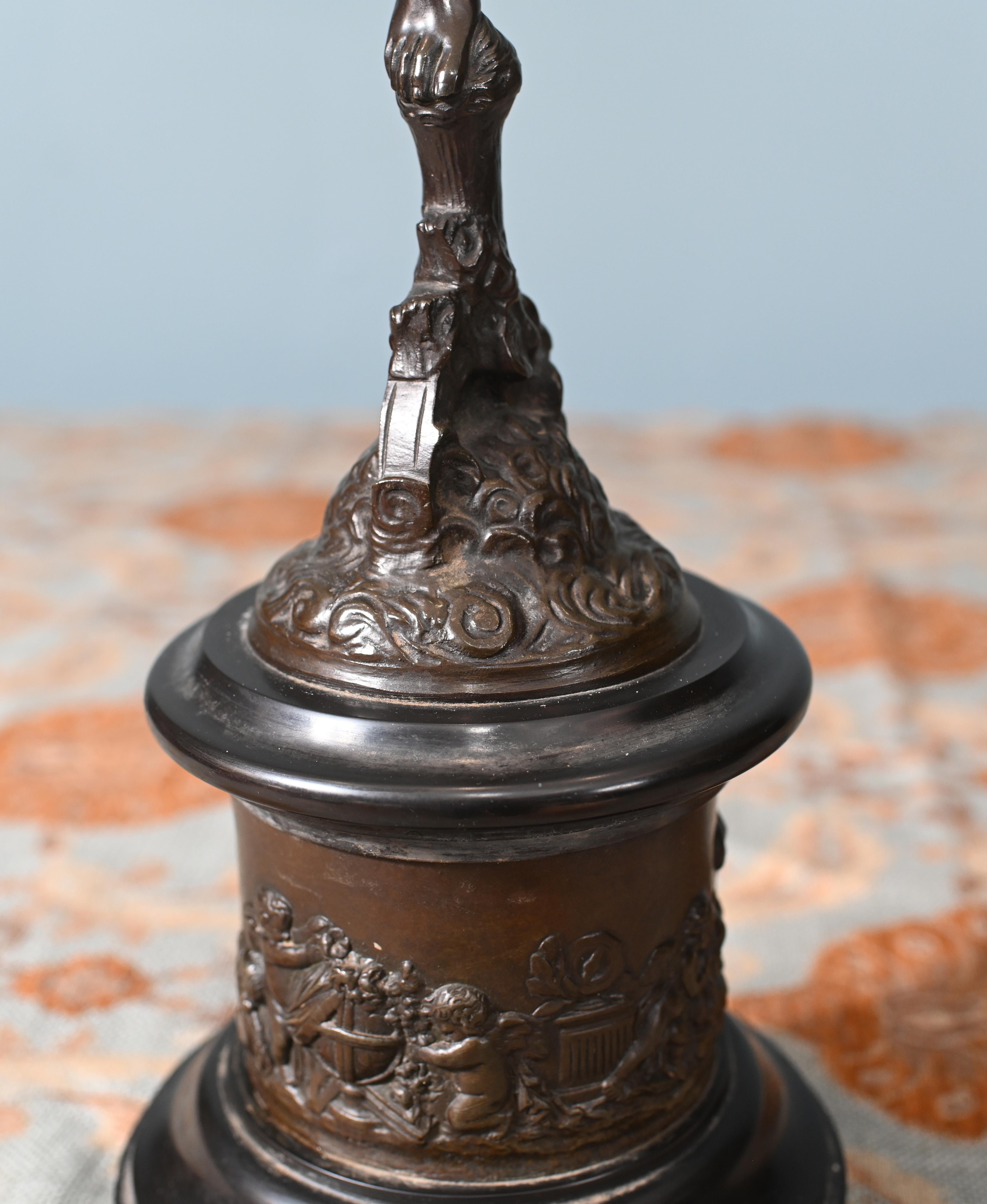 Classical Bronze Mercury and Victorian Statue Italian 1880 Giambologna Nike For Sale 9