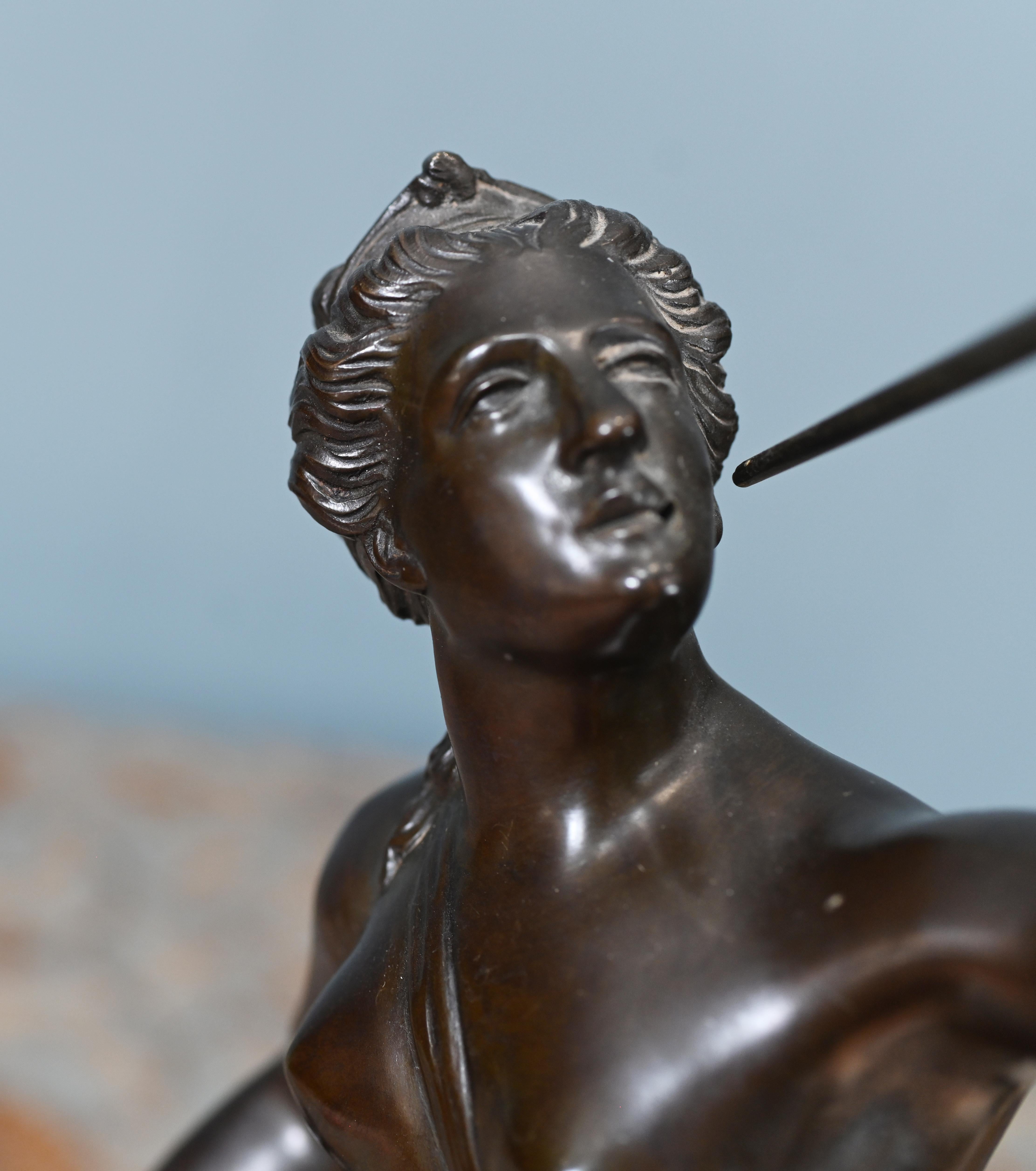 Classical Bronze Mercury and Victorian Statue Italian 1880 Giambologna Nike For Sale 11