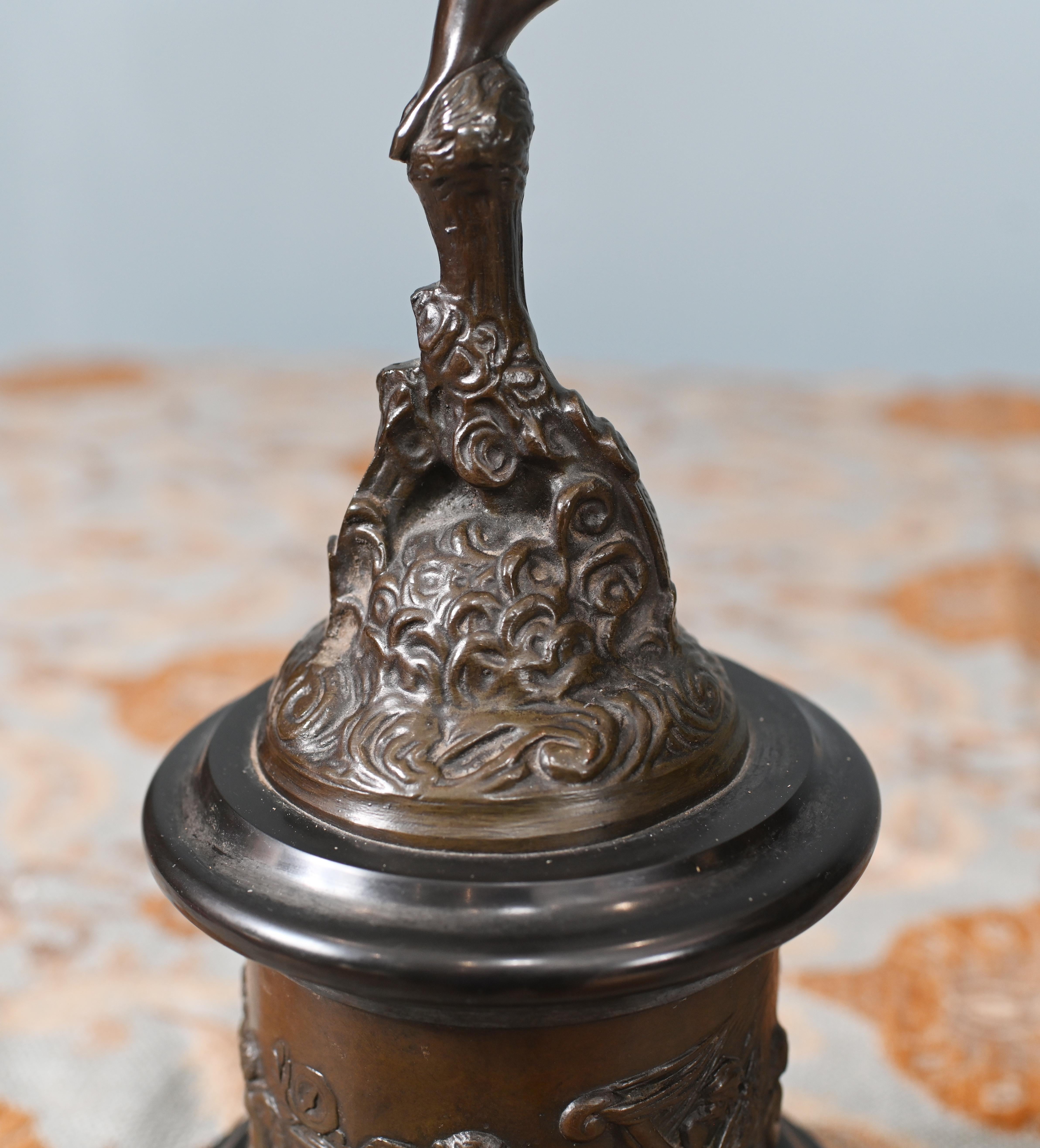 Classical Bronze Mercury and Victorian Statue Italian 1880 Giambologna Nike For Sale 14