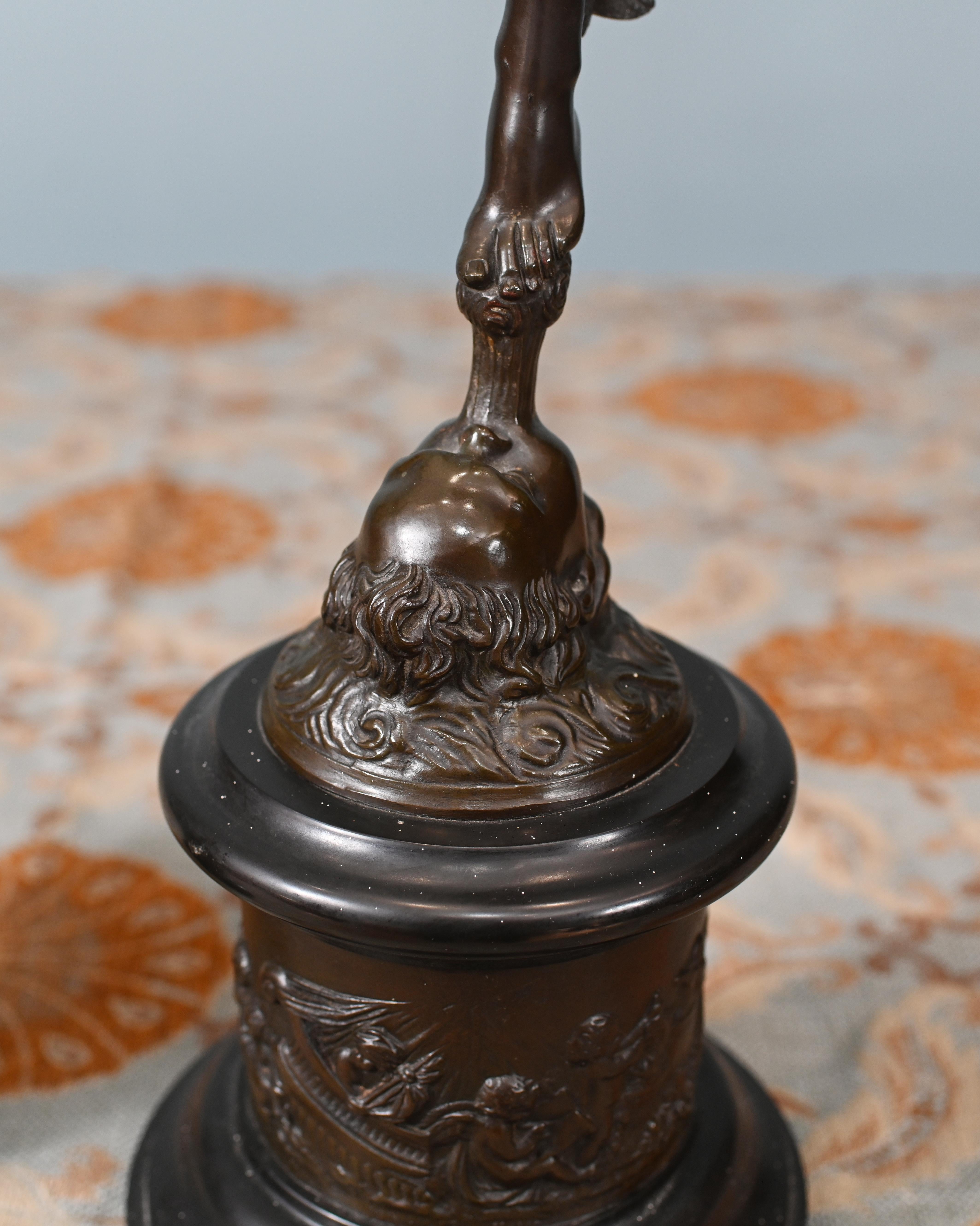 Classical Bronze Mercury and Victorian Statue Italian 1880 Giambologna Nike In Good Condition For Sale In Potters Bar, GB