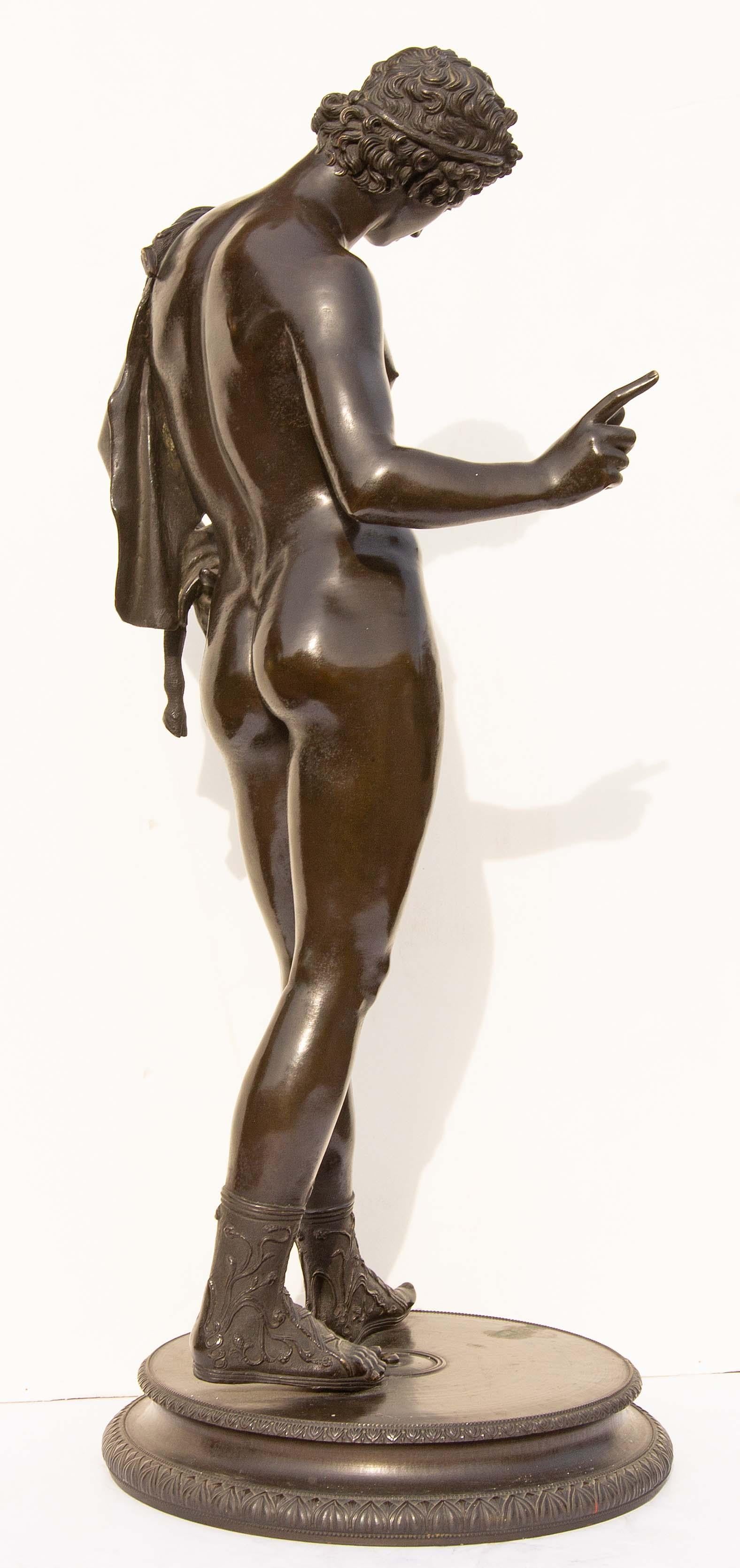 European Classical Bronze Sculpture of Narcissus