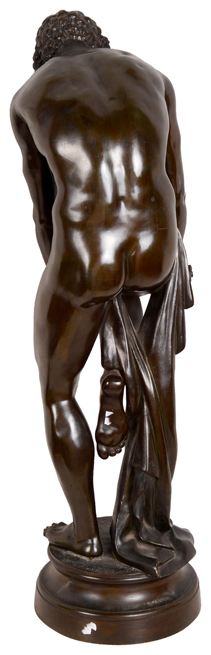 19th Century Classical Bronze Statue of a Man Woodsman