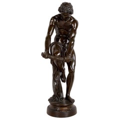 Classical Bronze Statue of a Man Woodsman