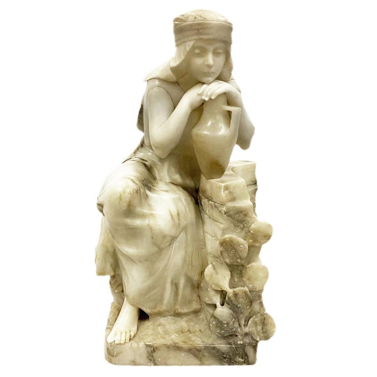 Classical 19th Century Alabaster Statue of Young Arab Girl For Sale at ...