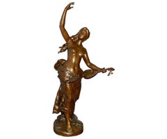 Classical C19th Bronze semi nude Maiden, by S. Kinsburger