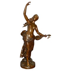Classical C19th Bronze semi nude Maiden, by S. Kinsburger Classical C19th Bronze semi nude Maiden, by S. Kinsburger