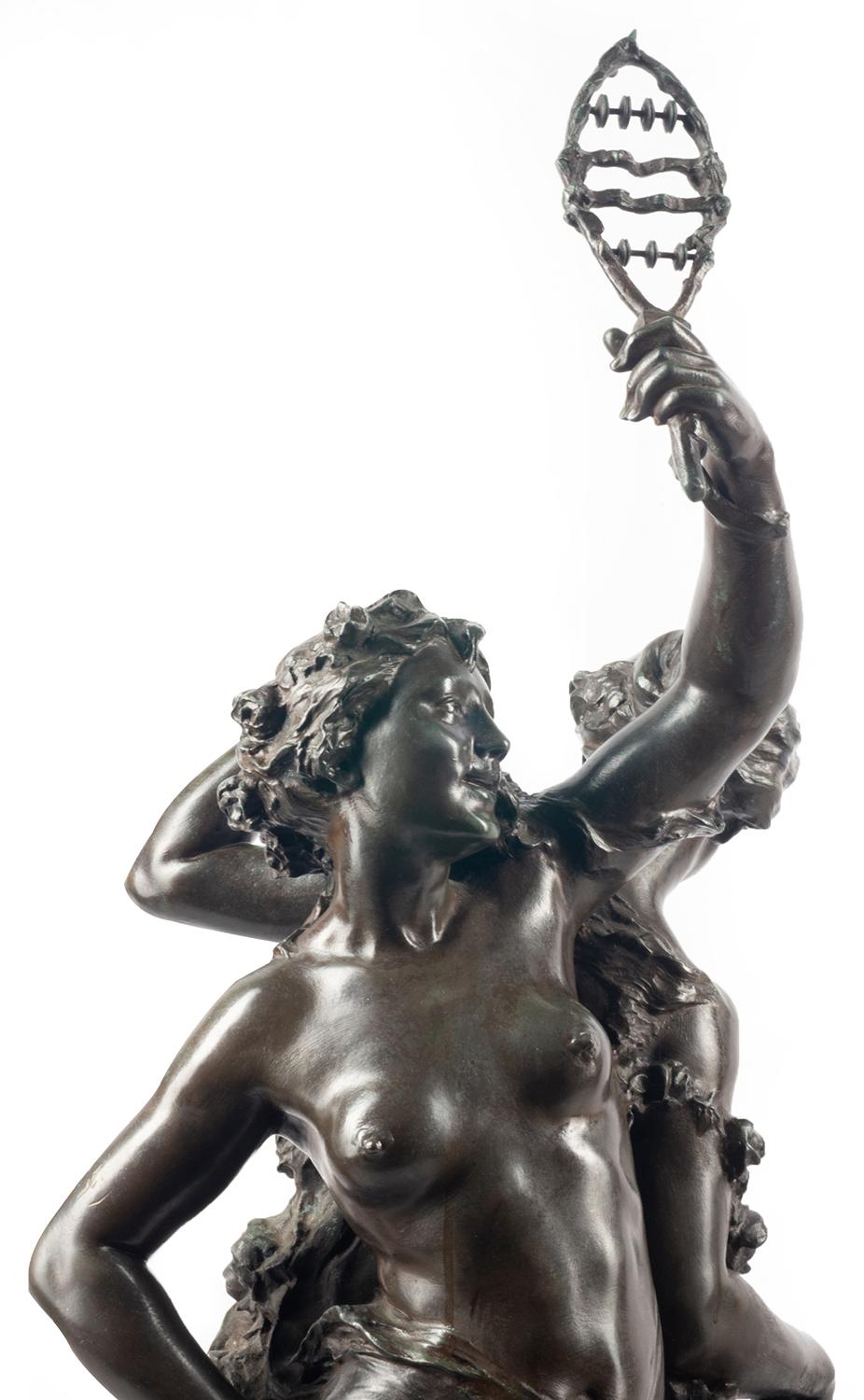 Classical C19th Bronze statue, depicting Music and Dance,  JEAN-BAPTISTE GERMAIN For Sale 6