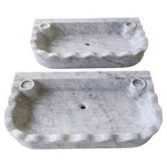 Classical Carrara Marble Stone Powder Room Sink