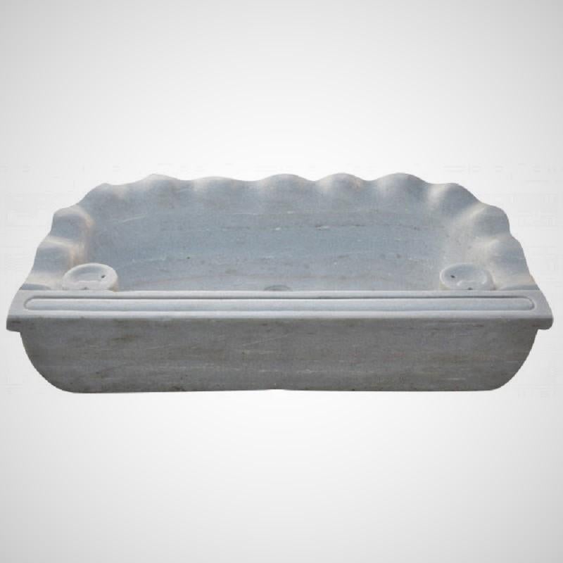 Classical Carrara Marble Stone Powder Room Sink For Sale 2