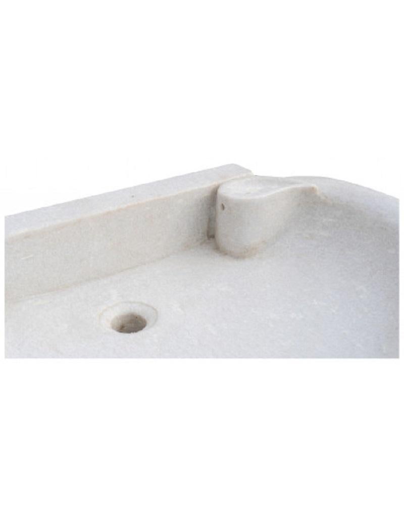 Italian Classical Carrara Marble Stone Sink Basin For Sale