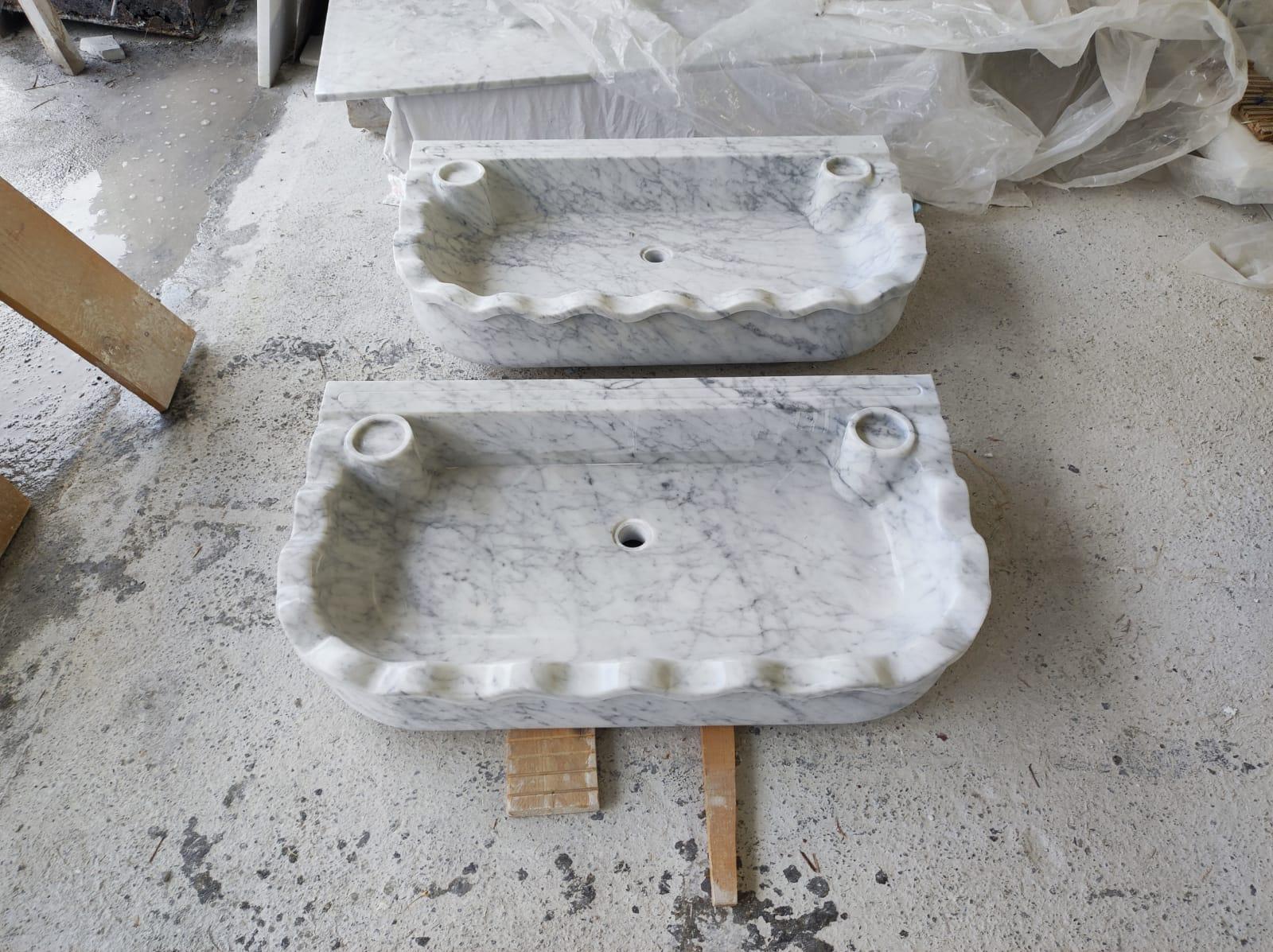 Classical Carrara Marble Stone Sink For Sale 2