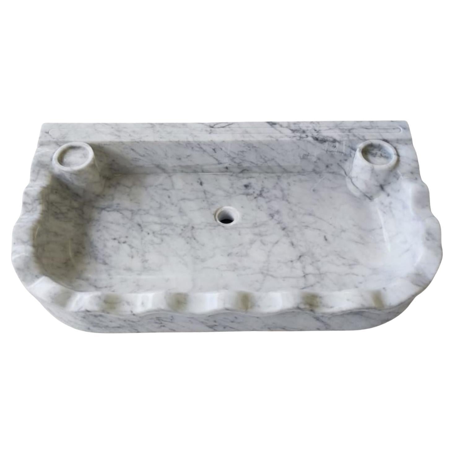 Classical Carrara Marble Stone Sink For Sale