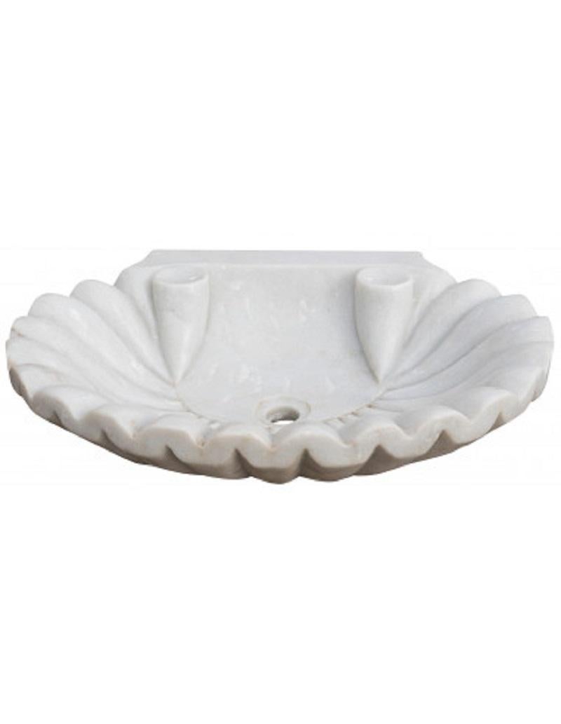 Classical Carved Carrara Marble Stone Sink Basin In New Condition In Cranbrook, Kent