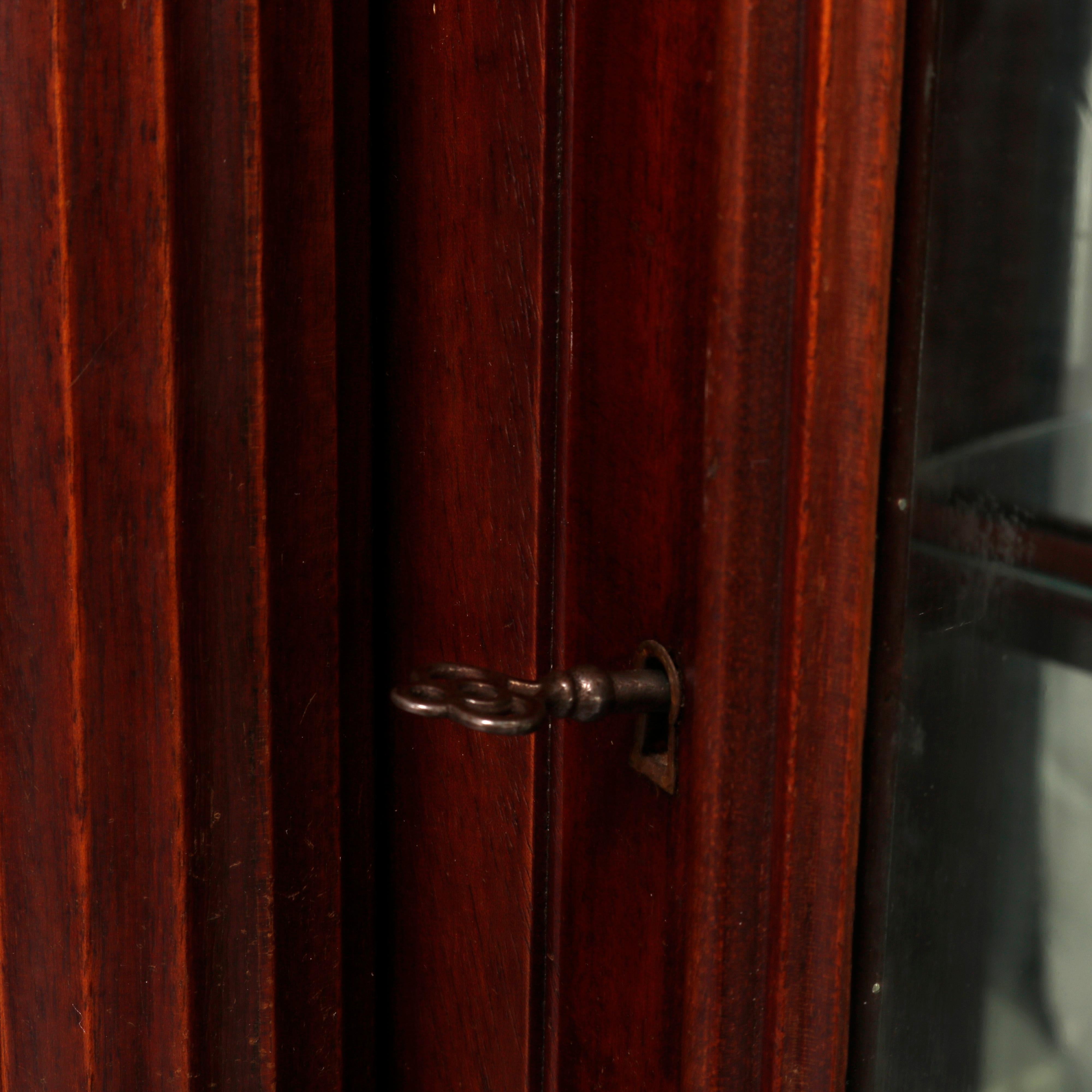 Classical Carved Mahogany Oversized Serpentine China Cabinet, Circa 1900 2