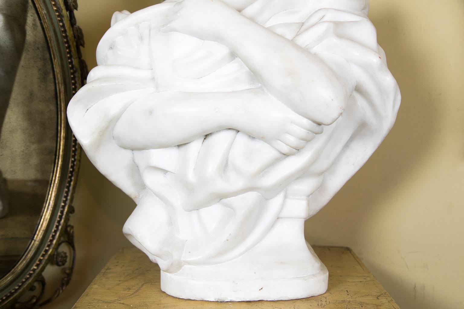 Hand-Carved Classical Carved Marble Bust