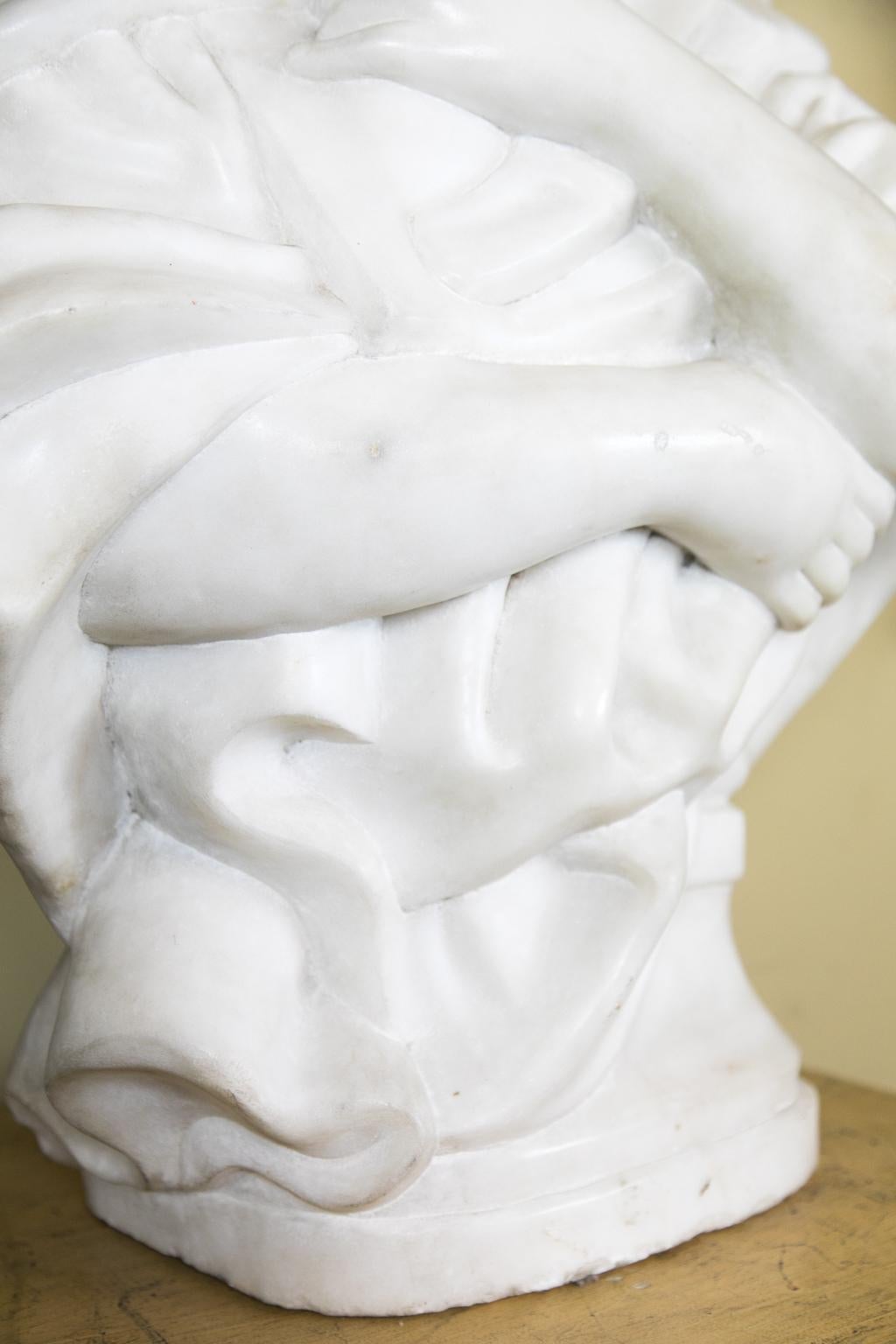 Classical Carved Marble Bust In Good Condition In Wilson, NC