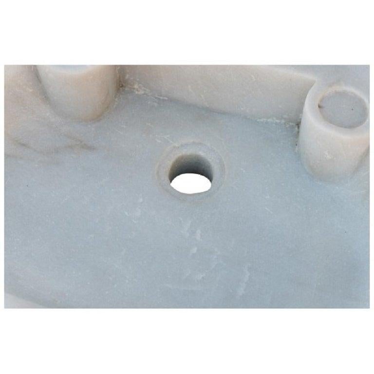 Italian Classical Carved Marble Shell Stone Sink Basin