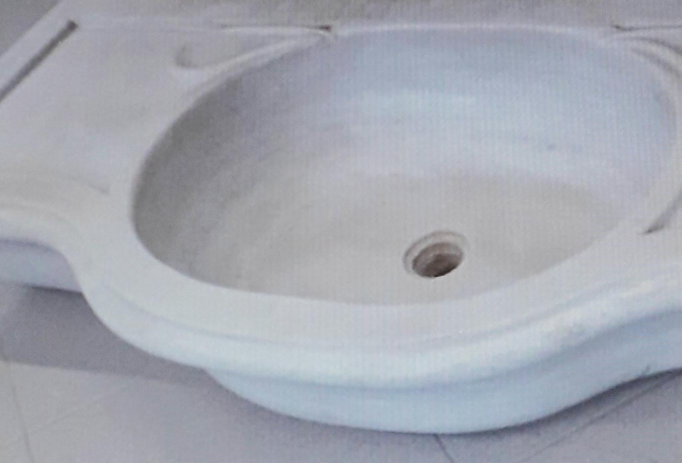 Classical Greek Classical Style Carved Marble Stone Sink Basin  For Sale