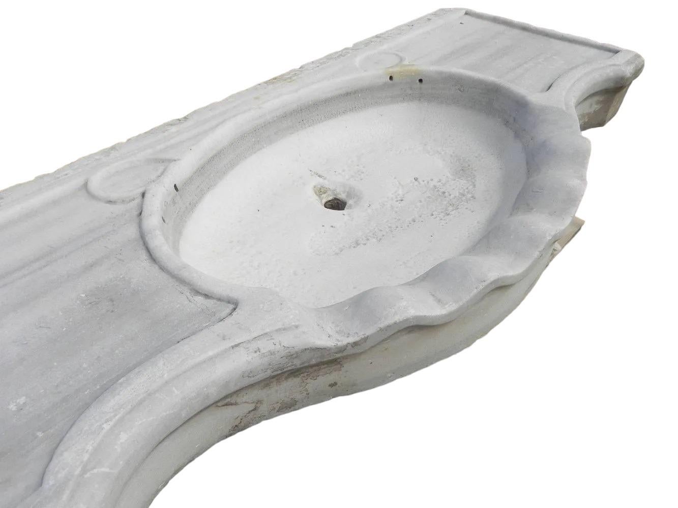 Classical Greek Classical Carved Marble Stone Sink Basin For Sale