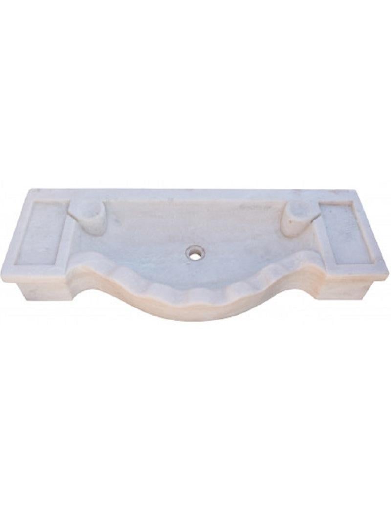 Italian Classical Carved Marble Stone Sink Basin For Sale