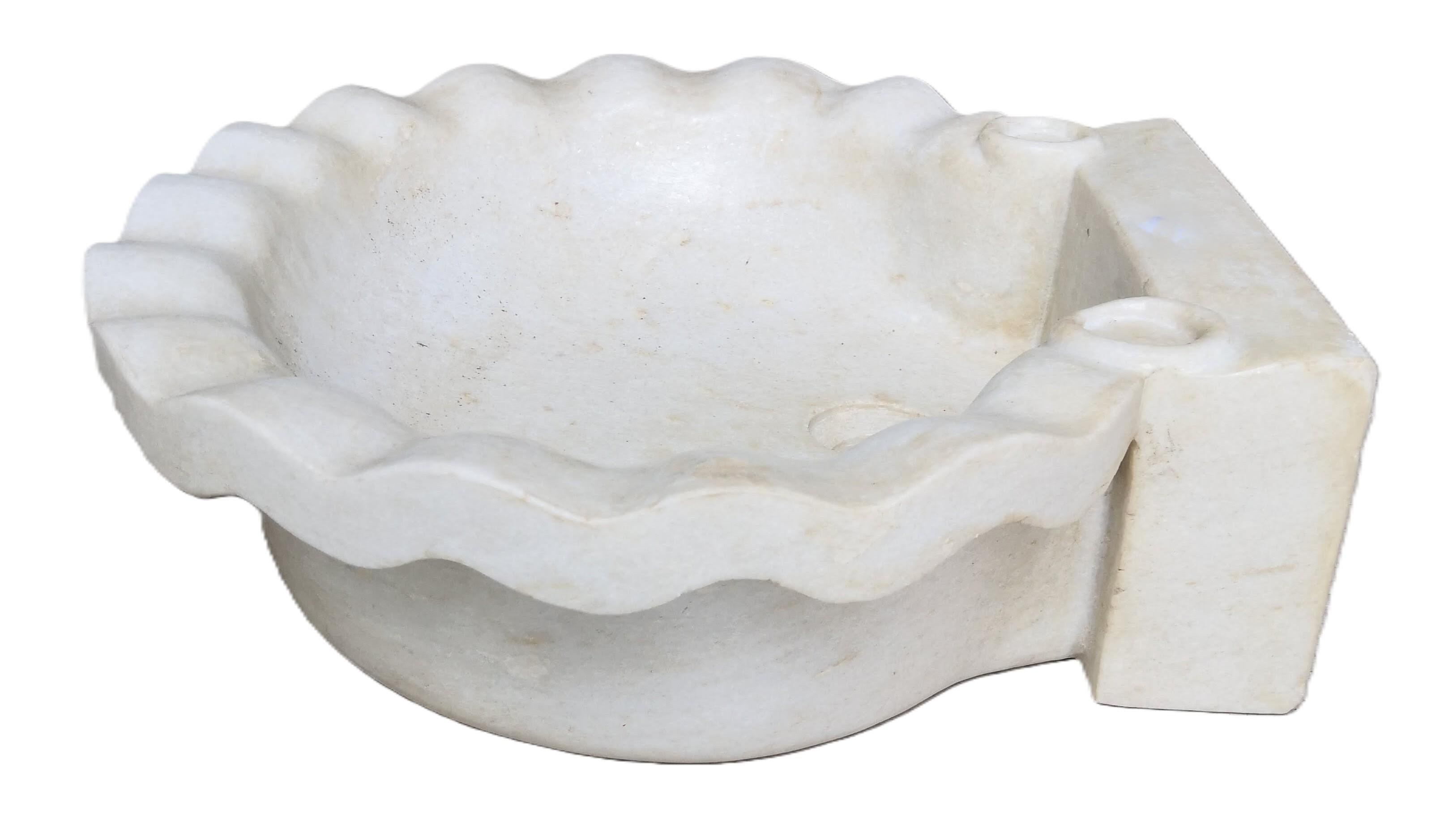 Italian Classical Carved Marble Stone Sink Basin For Sale