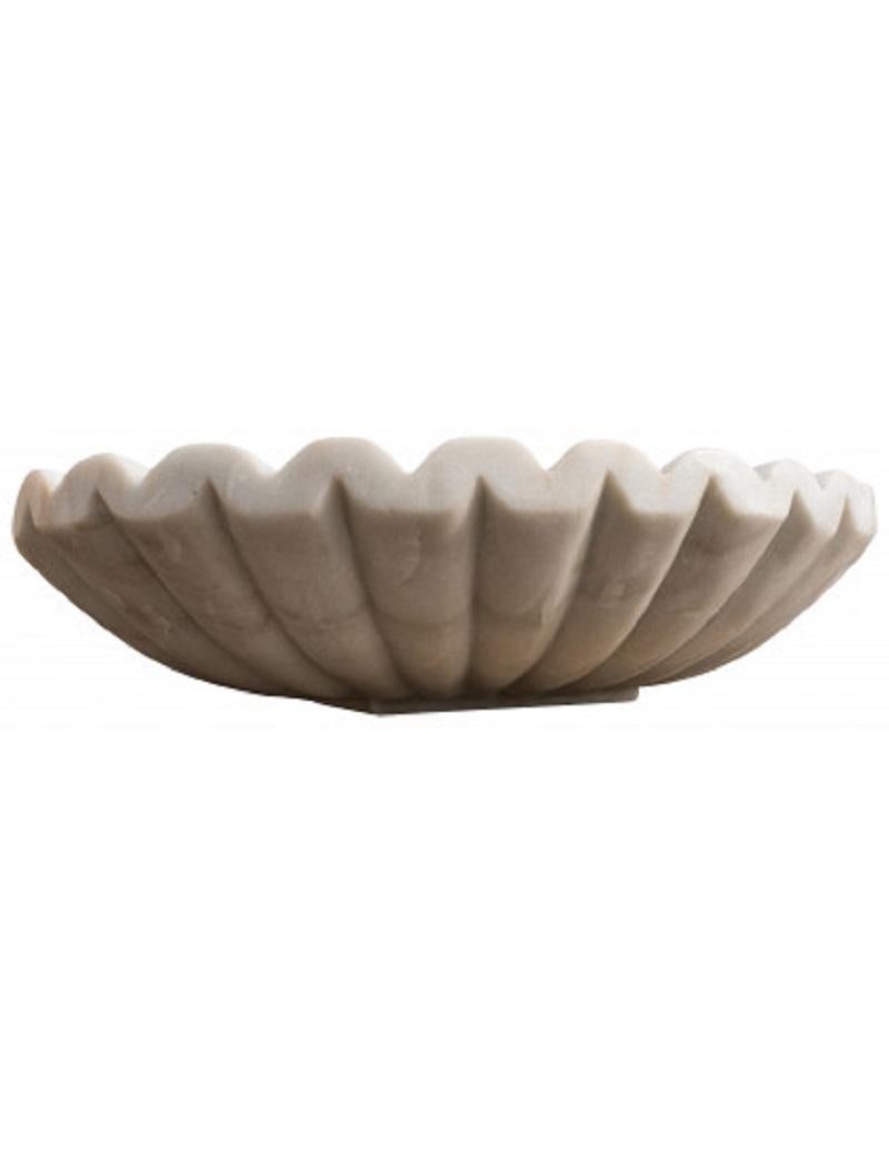 Italian Classical Carved Marble Stone Sink Basin For Sale