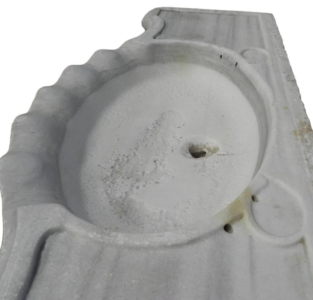 18th Century Classical Carved Marble Stone Sink Basin For Sale