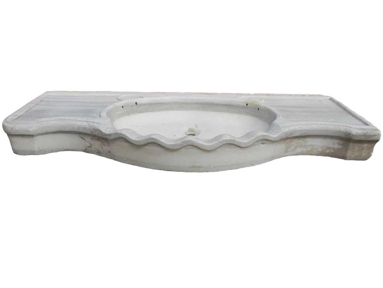 Classical Carved Marble Stone Sink Basin For Sale 1
