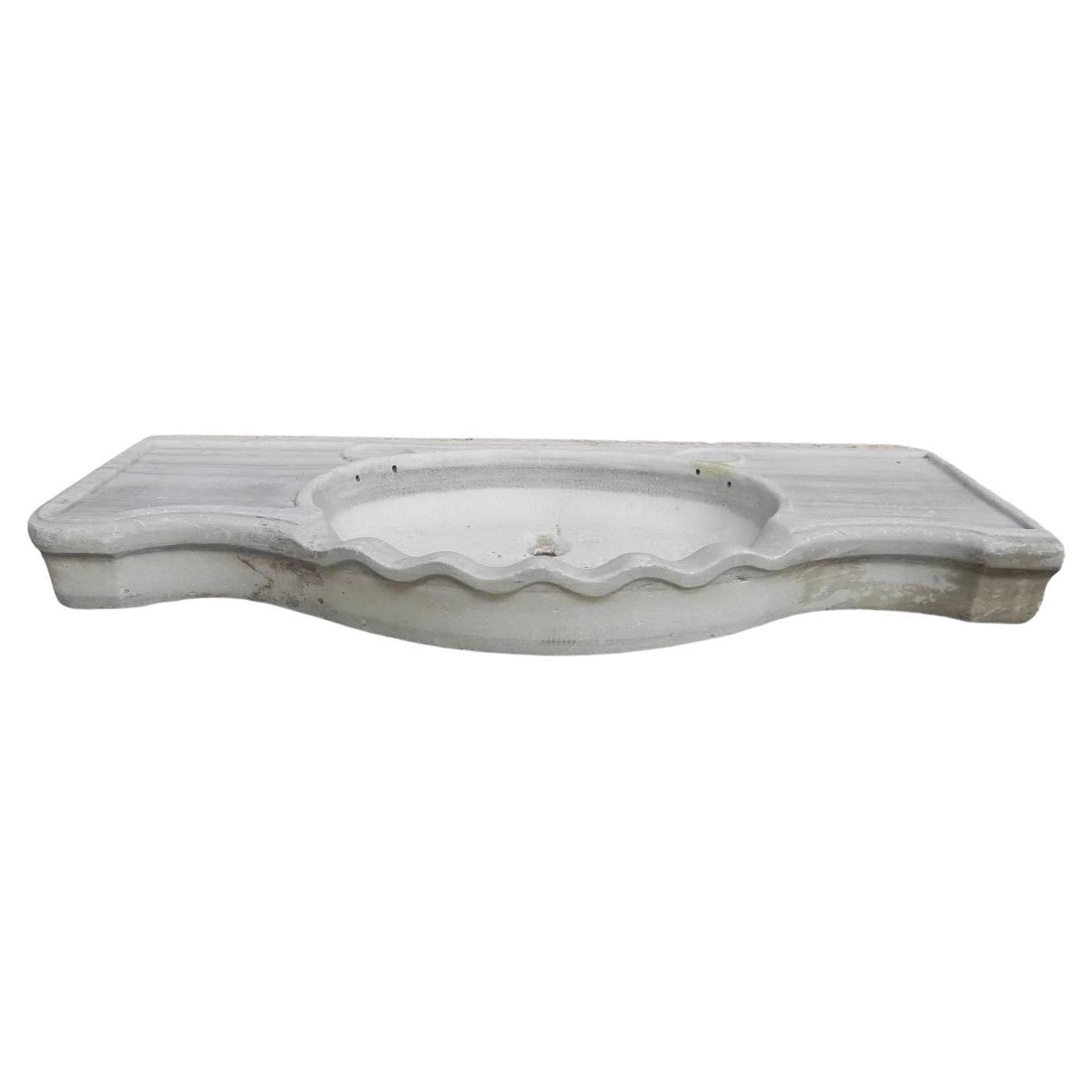 Classical Carved Marble Stone Sink Basin For Sale