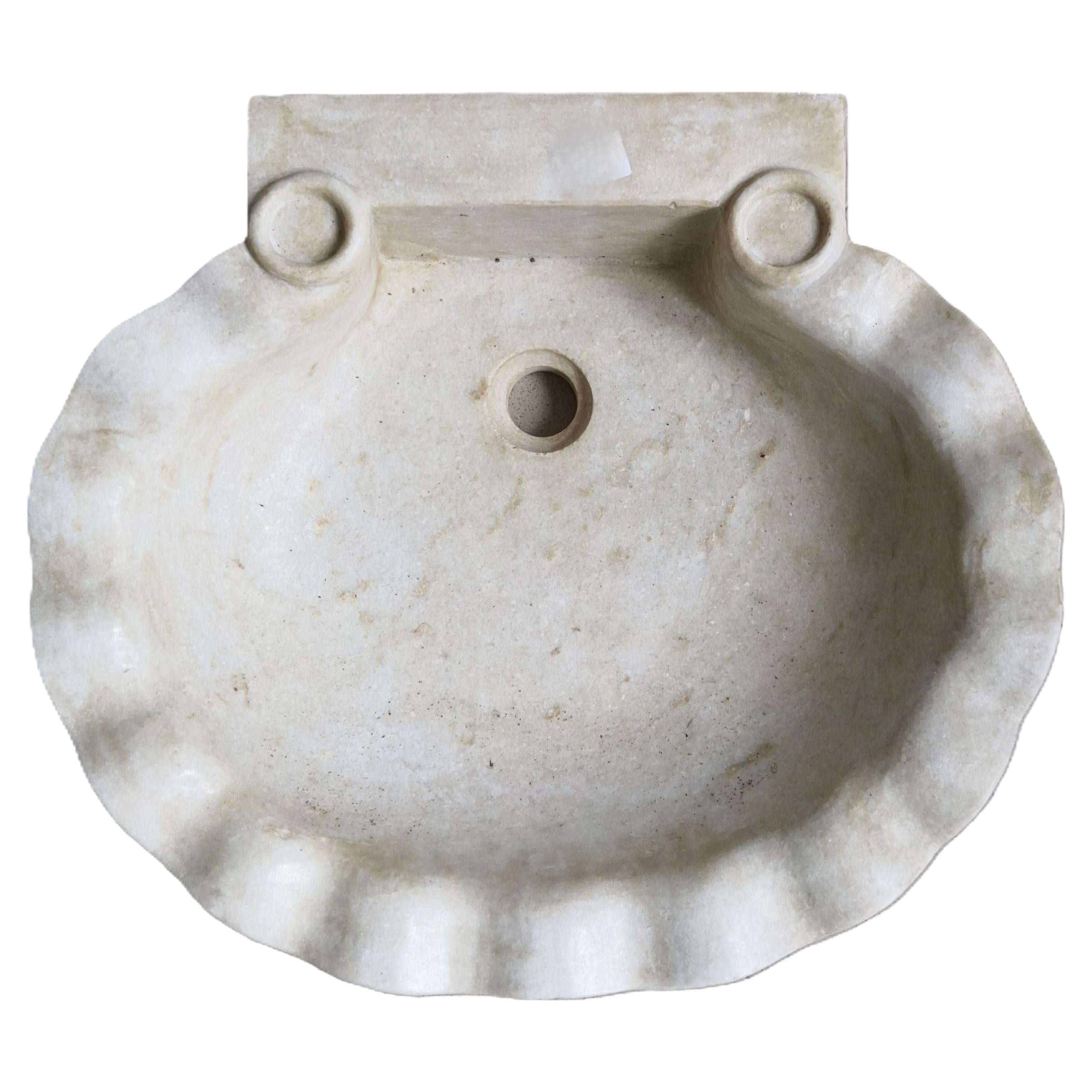 Cuvette d'évier en pierre de marbre sculptée classique