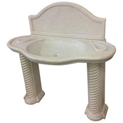 Classical Carved Marble Stone Sink Basin with Stand